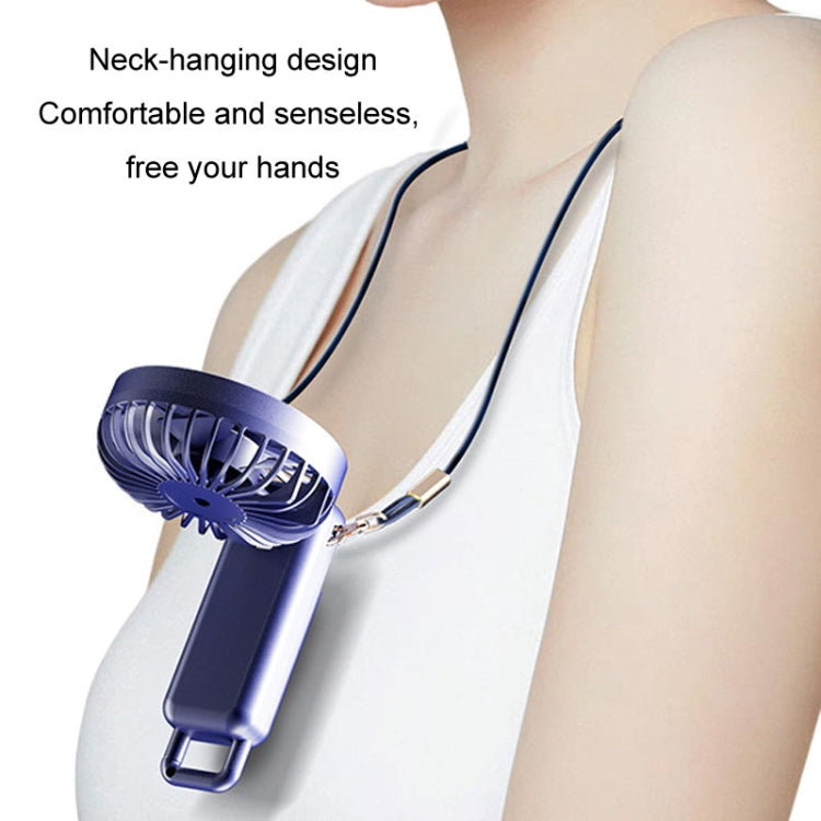 Portable Digital Display Hanging Neck Mute Small Fan USB Charging Handheld Foldable Fan