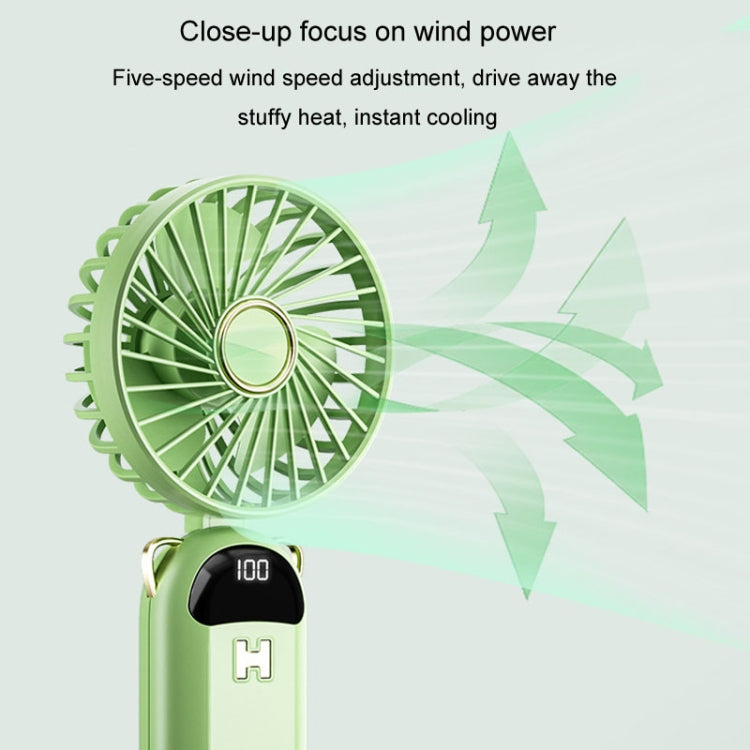 Foldable Digital Display USB Charging Fan Handheld Mute Hanging Neck Outdoor Small Fan