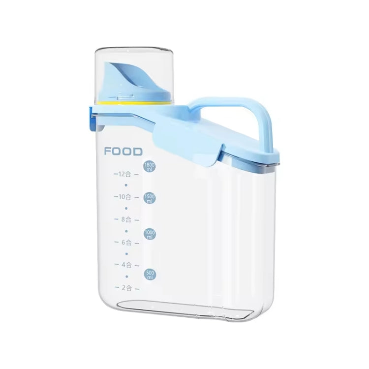Plastic Sealed Grains Container Dry Food Storage Bin with Measuring Cup Pouring Spout