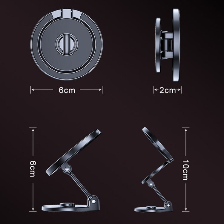 Magnetic Folding Car Phone Holder Rotatable Dashboard Stick-On Navigation Stand