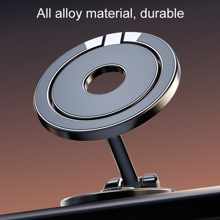 Magnetic Folding Car Phone Holder Rotatable Dashboard Stick-On Navigation Stand