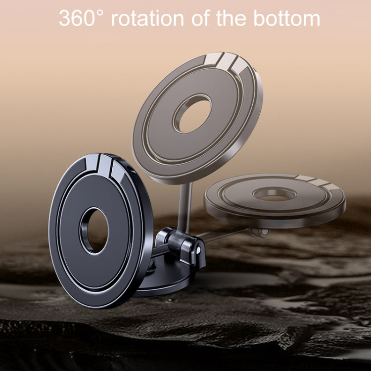 Magnetic Folding Car Phone Holder Rotatable Dashboard Stick-On Navigation Stand