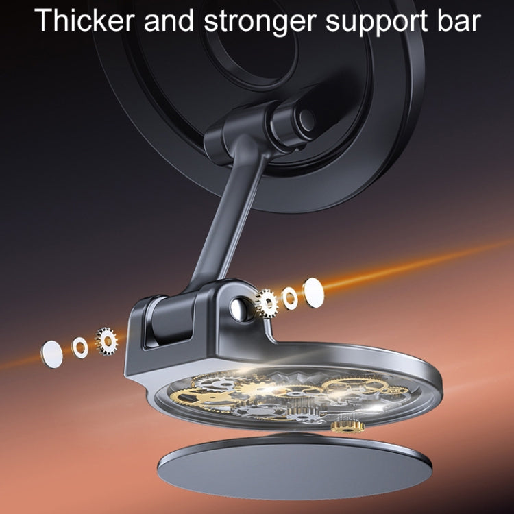 Magnetic Folding Car Phone Holder Rotatable Dashboard Stick-On Navigation Stand