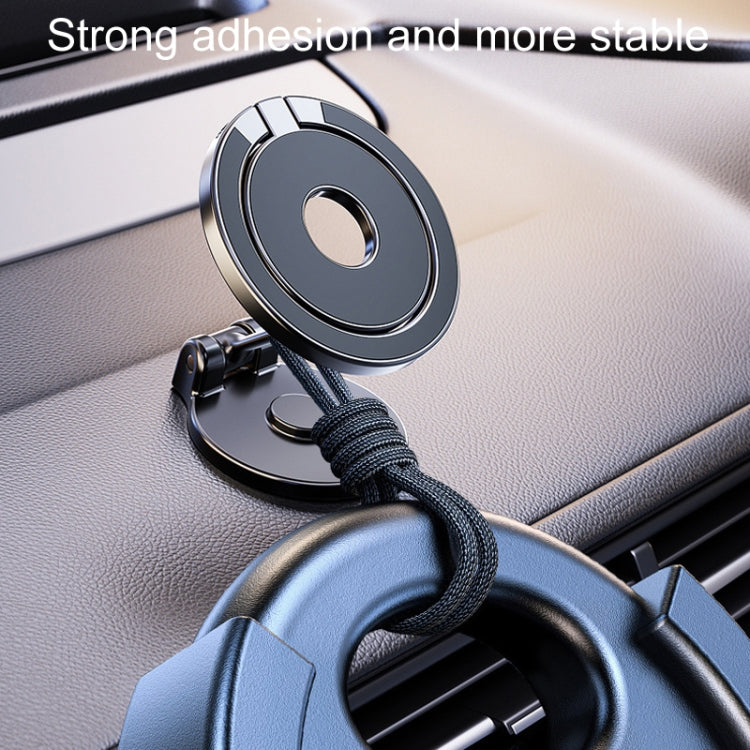 Magnetic Folding Car Phone Holder Rotatable Dashboard Stick-On Navigation Stand