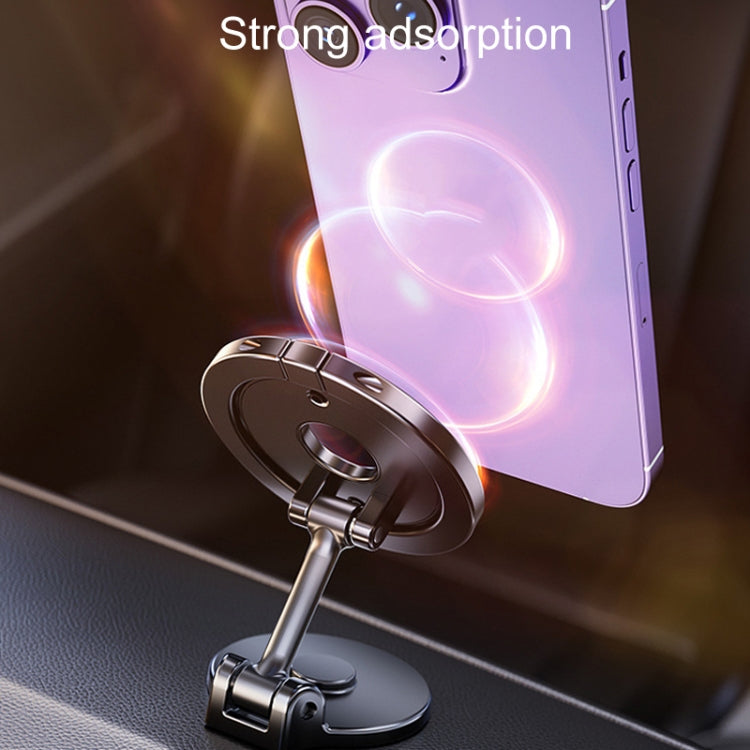 Magnetic Folding Car Phone Holder Rotatable Dashboard Stick-On Navigation Stand