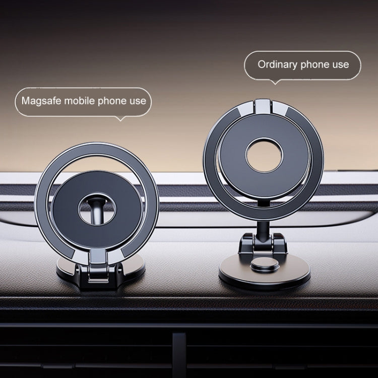 Magnetic Folding Car Phone Holder Rotatable Dashboard Stick-On Navigation Stand