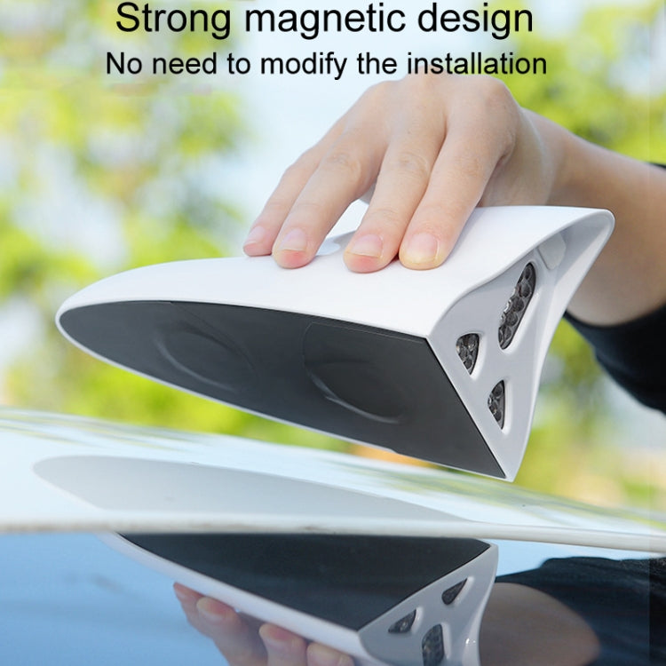 Solar Remote Control Signal Radio Shark Fin Antenna Anti-Tailgating Roof Warning Light