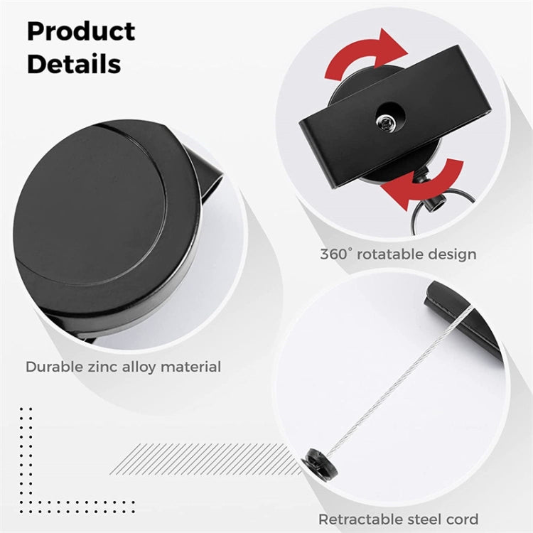 360 Degree Rotatable Heavy Duty Retractable Keychain with Belt Clip