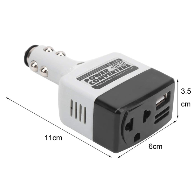 12V/24V To 220V Auto Car Power Converter Adapter With USB Charging Port
