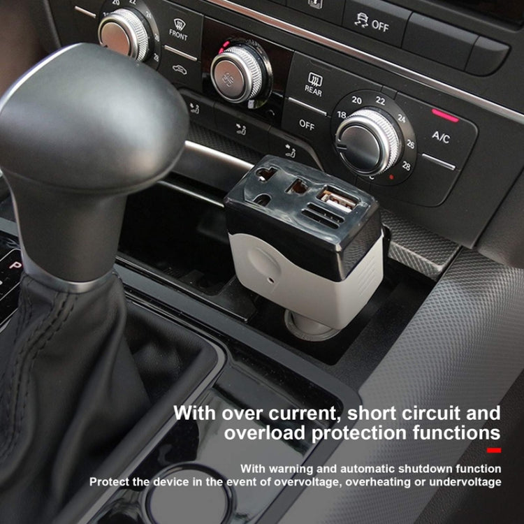 12V/24V To 220V Auto Car Power Converter Adapter With USB Charging Port