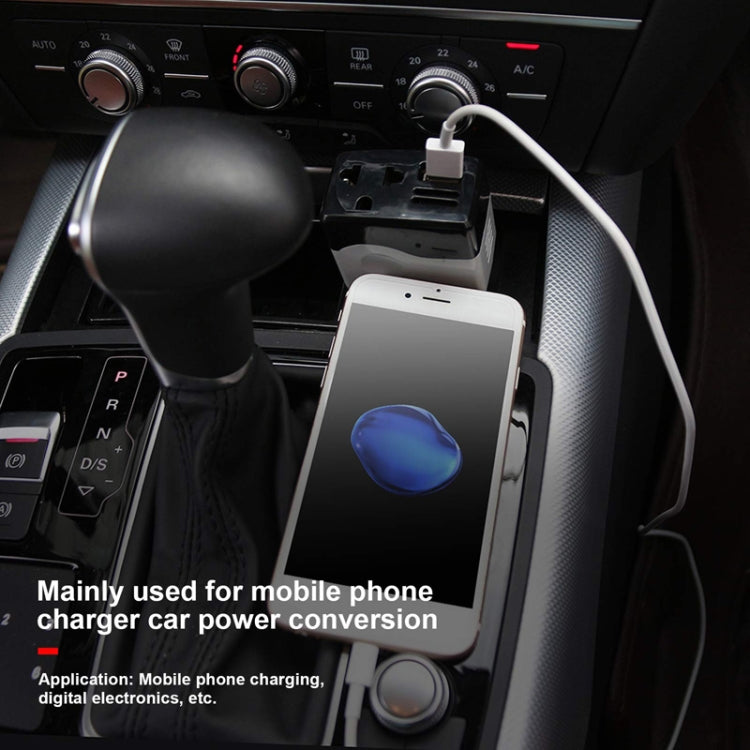 12V/24V To 220V Auto Car Power Converter Adapter With USB Charging Port