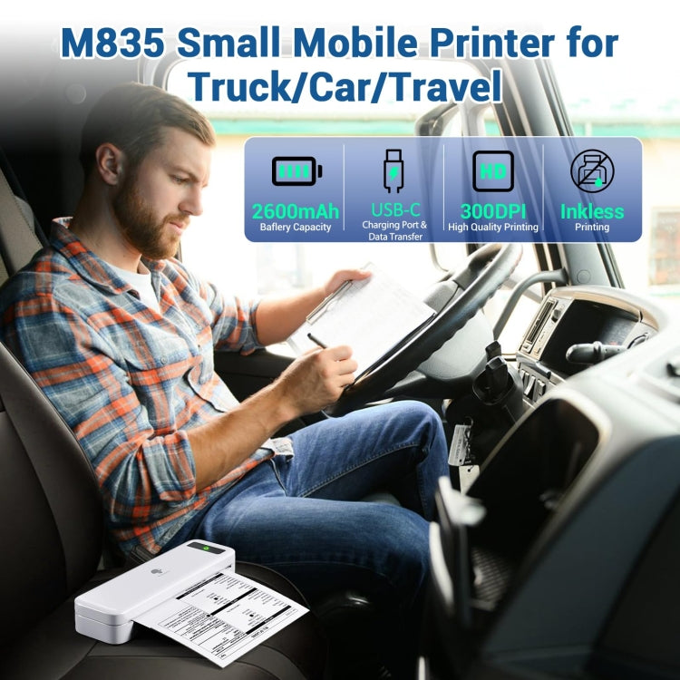 Phomemo M835  Wireless Bluetooth Thermal Printer Support Multi-Size Thermal Paper