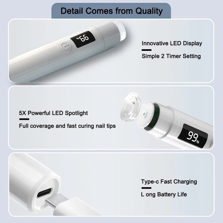Rechargeable Mini UV Led Lamp for Nails Gel Dry With 360 Degree Rotating Stand