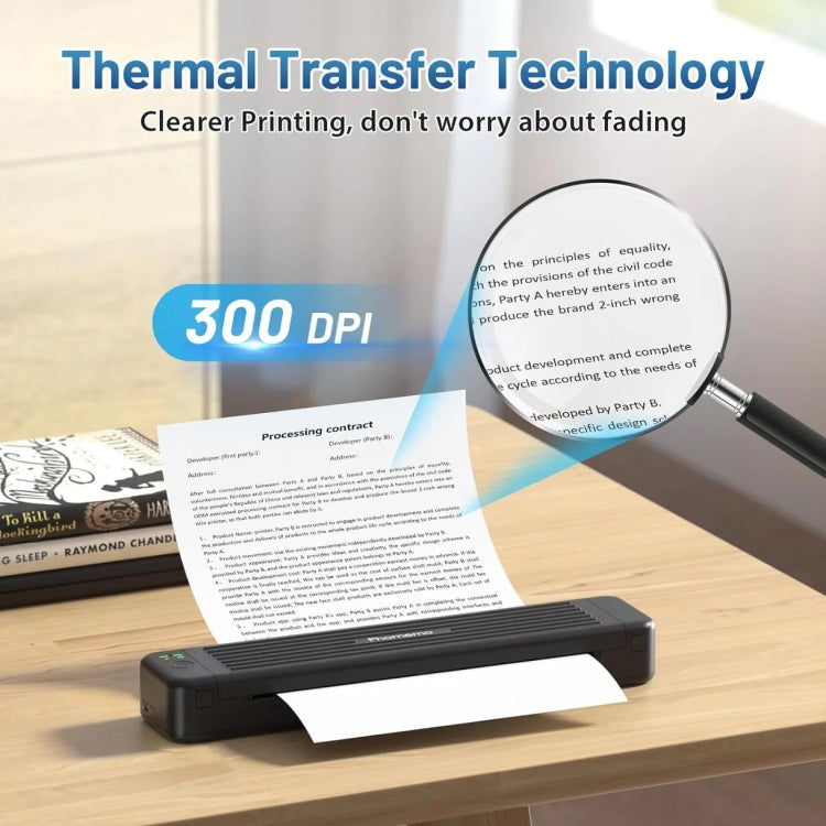 Phomemo P831 Bluetooth Portable Thermal Transfer Printer Support A4 / Letter / A5 / B5 Plain Paper Printing