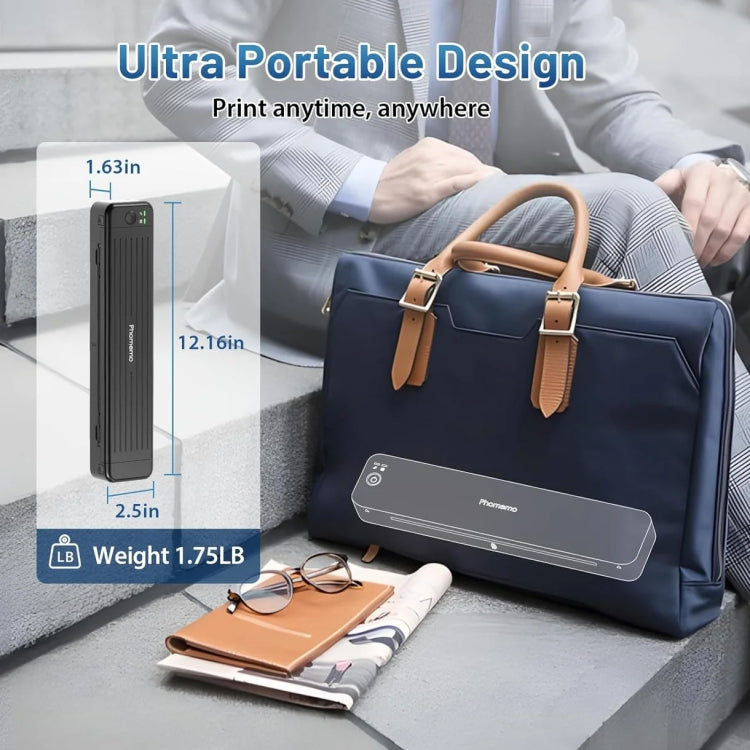 Phomemo P831 Bluetooth Portable Thermal Transfer Printer Support A4 / Letter / A5 / B5 Plain Paper Printing