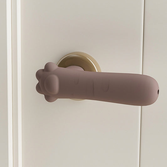 Silicone Door Handle Protector Children Anti-collision Door Pads, Cat Claw-Brown, Cat Claw-Wood Color