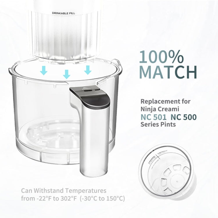 For Ninja Creami Deluxe NC500 / NC501 4pcs /Set 24Oz Ice Cream Containers