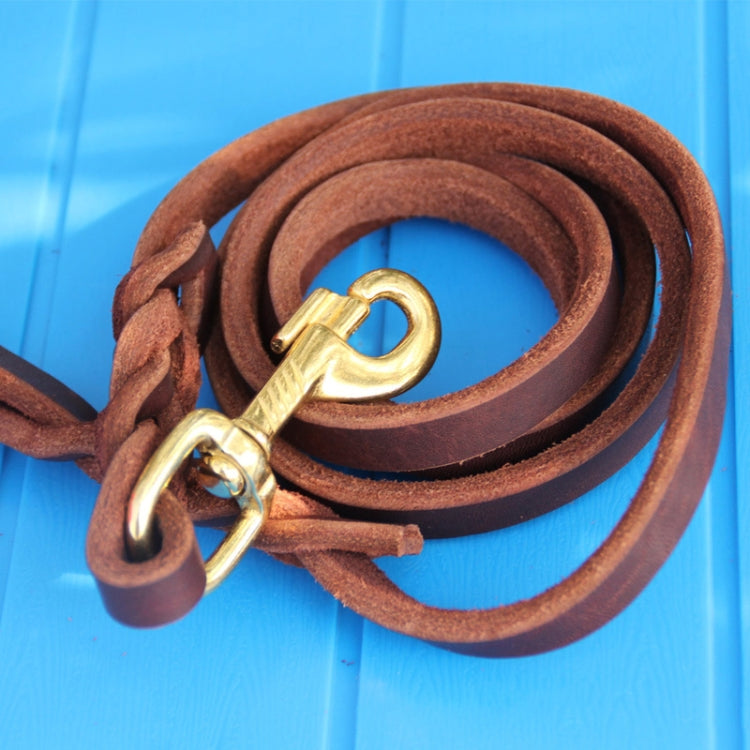 Pet Outing Cowhide Towing Leash Dog Training Harness