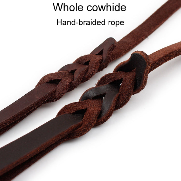 Pet Outing Cowhide Towing Leash Dog Training Harness