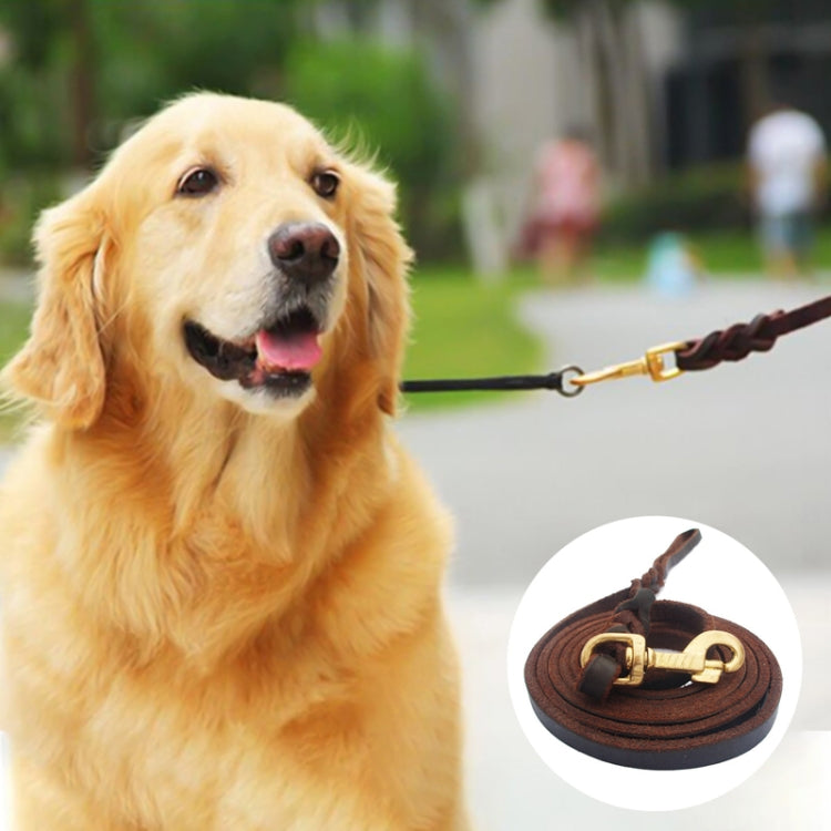 Pet Outing Cowhide Towing Leash Dog Training Harness