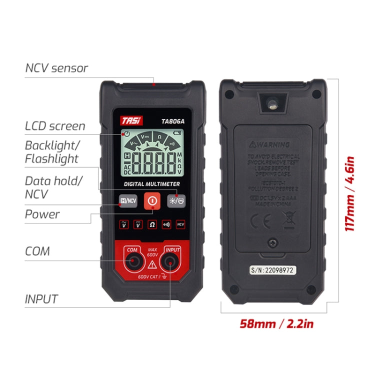 TASI TA806A Fully Automatic Universal Table Home Portable Automatic Recognition Universal Table