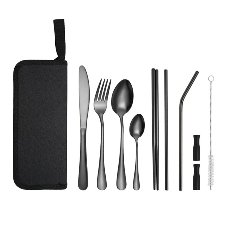 Portable Stainless Steel Cutlery Set Outdoor Picnic Knife And Fork Tool With Storage Bag