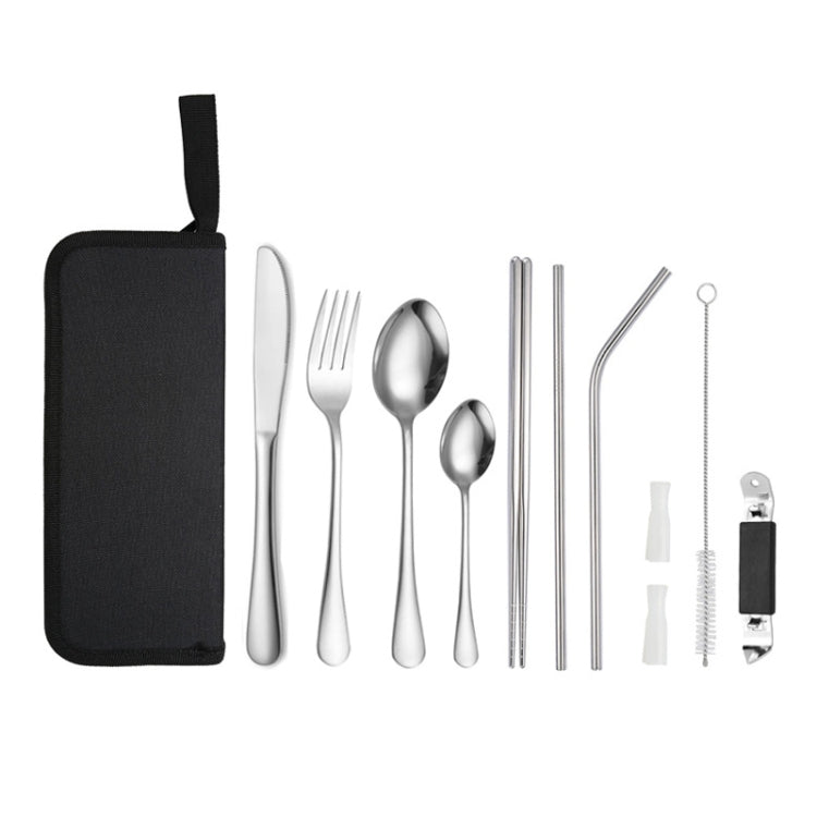 Portable Stainless Steel Cutlery Set Outdoor Picnic Knife And Fork Tool With Storage Bag