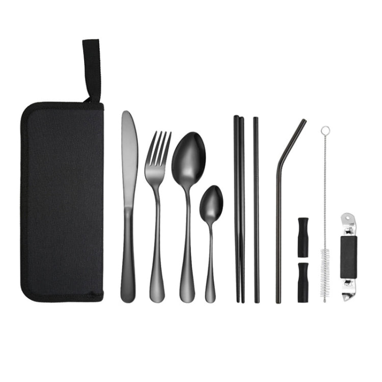 Portable Stainless Steel Cutlery Set Outdoor Picnic Knife And Fork Tool With Storage Bag
