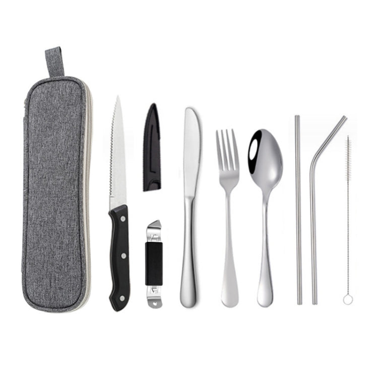 Portable Stainless Steel Cutlery Set Outdoor Picnic Knife And Fork Tool With Storage Bag
