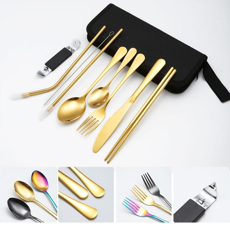 Portable Stainless Steel Cutlery Set Outdoor Picnic Knife And Fork Tool With Storage Bag