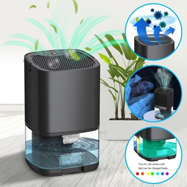 1L 36W Air Dehumidifier for Home Damp Drying Clothes with 7 colors Light