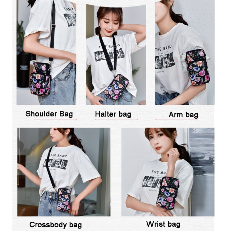 Printed Crossbody Mobile Phone Bag Mini Wallet With Arm Band