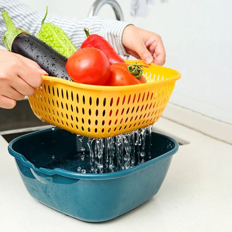 8 In 1 Drain Basket Double-Layer Vegetable Washing Basket Fruit Basin