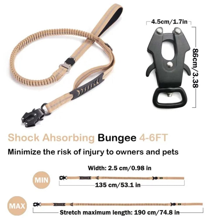 Heavy Duty Bungee Dog Leash Reflective Shock Absorbing Leashes for Medium Large Dogs