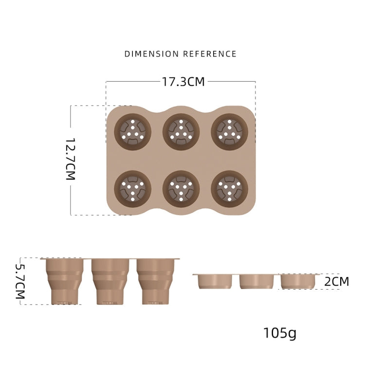 6 Holes Nursery Box Small Vegetable Flower Plant Breathable Growing Tray Silicone Folding Nursery Pot