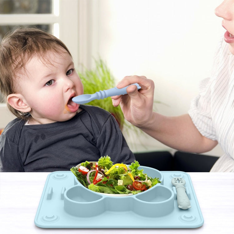 Baby Integrated Suction Cup Grid Food Plate Children Panda Silicon Glue Dishes