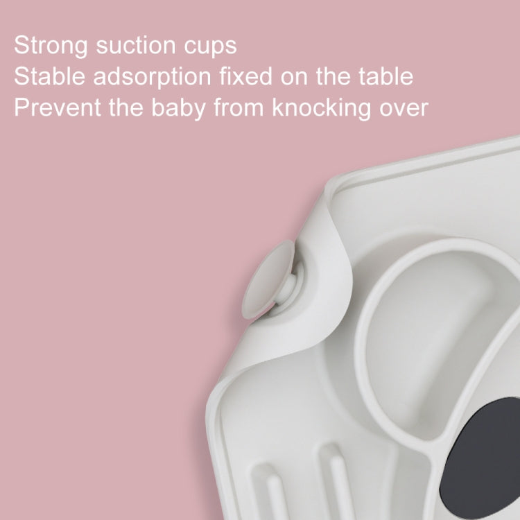 Baby Integrated Suction Cup Grid Food Plate Children Panda Silicon Glue Dishes