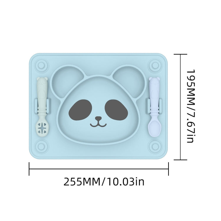 Baby Integrated Suction Cup Grid Food Plate Children Panda Silicon Glue Dishes