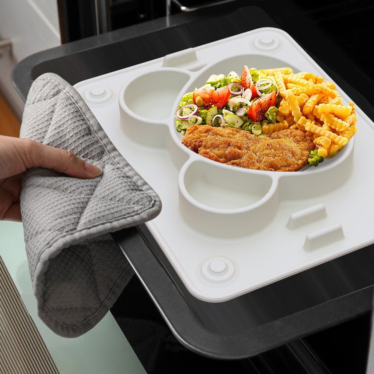 Baby Integrated Suction Cup Grid Food Plate Children Panda Silicon Glue Dishes