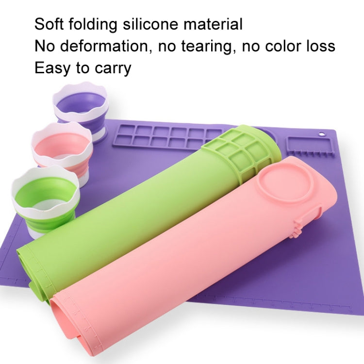 50x40cm Silicone Double Bowl Painting Pad Graffiti Oil Painting Mat Erasable and Washable Silicone Pad