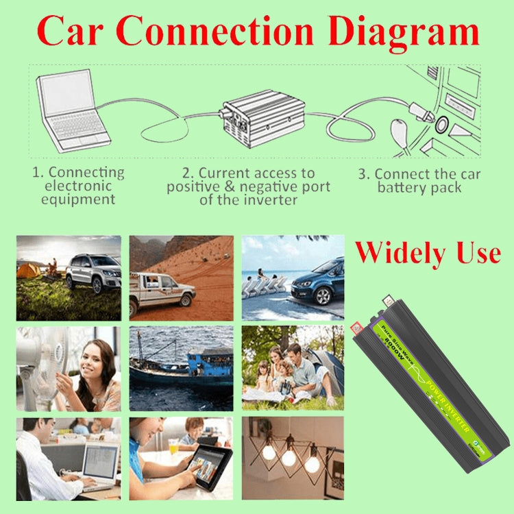 8000W Pure Sine Wave Inverter Car Single Digital Display Voltage Converter
