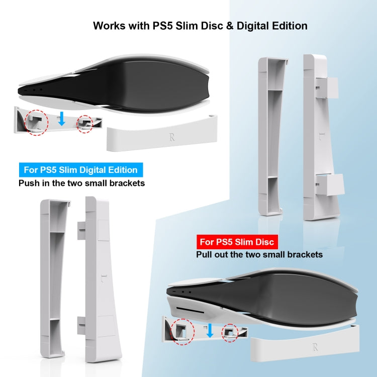 For PS5 Slim JYS-P5189 Console Horizontal Placement Stand Digital / Optical Drive Version Universal Storage Mount