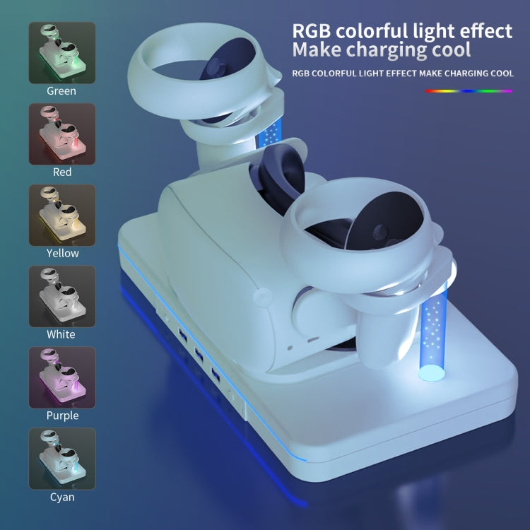 For Meta Quest 2 Desktop Bracket VR Glasses Wireless Charger Colorful Light Emitting Base