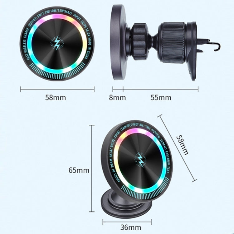 Magsafe 15W Magnetic Colorful Light Wireless Charging Mobile Phone Holder