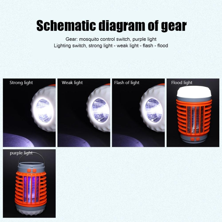 E-SMARTER W890-1 Solar LED Electric Shock Mosquito Light Outdoor USB Rechargeable Lighting Mosquito Trap