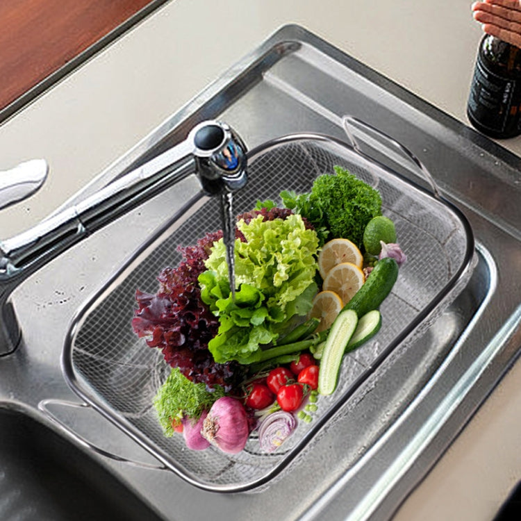 Stainless Steel Square BBQ Basket Heightened Handle Anti-scalding Grill Basket