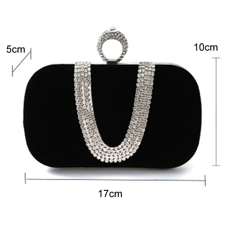 U-Shape Embellished Evening Bag Ladies Banquet Evening Clutch Bag