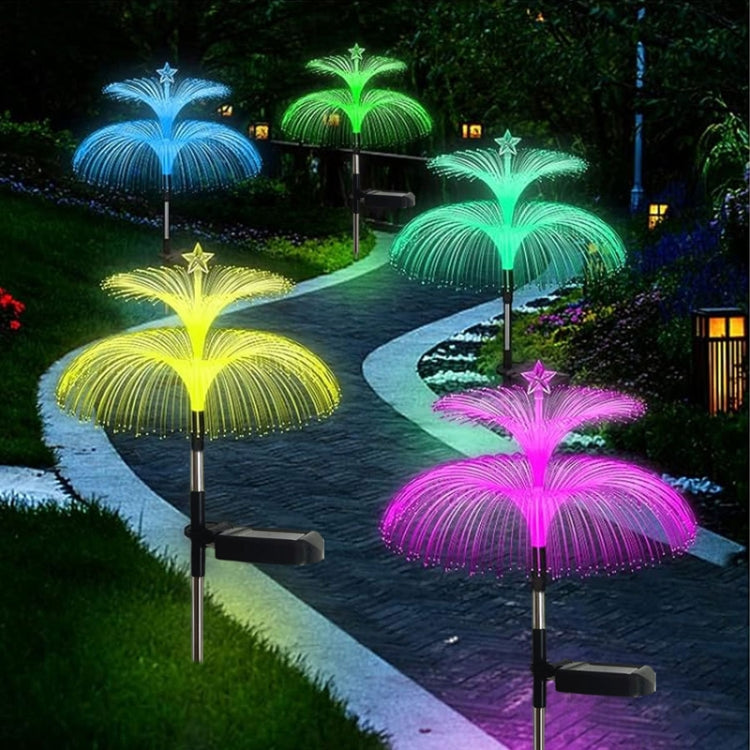 Solar Optical Fiber Jellyfish Lights Outdoor LED Waterproof Garden Decoration Ambiance Light
