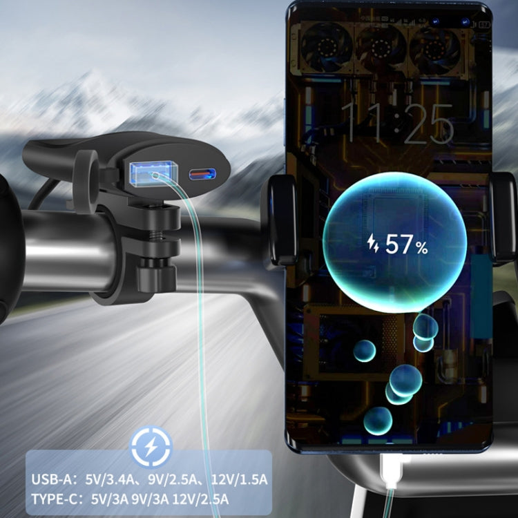 Fast Charging Dual-USB QC3.0 Motorcycle Cell Phone Charger