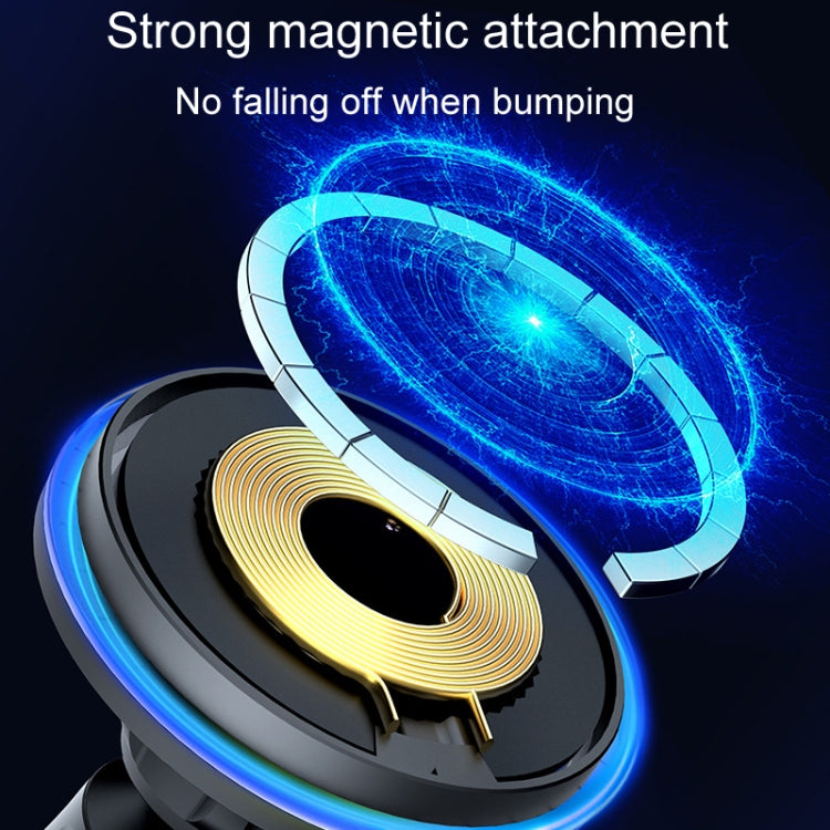 Car Magnetic Wireless Charging Cell Phone Holder With Ambient Light